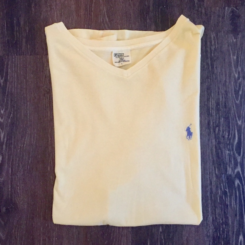 Polo by Ralph Lauren Yellow V-Neck T-Shirt